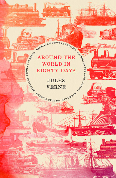 Omslag van de boek Around the World in eight days door Jules Verne